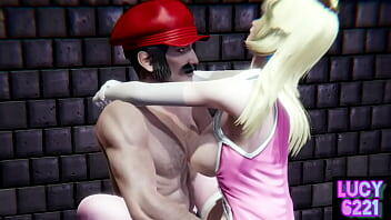 Mario caliente y la princesa Peach